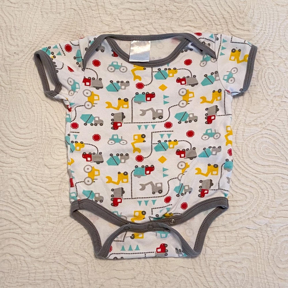 Bright Colored Construction Vehicle Onesie